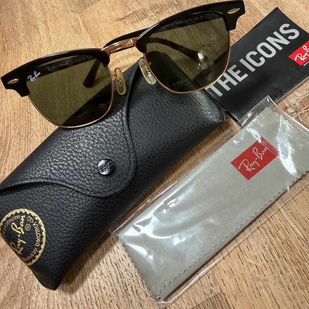 Ray-Ban Club Masters black  and Gold Sunglasses